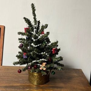Miniature decorated Christmas tree